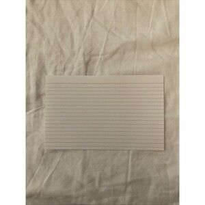 Unbranded 5x8 inch Ruled Index Cards - White | 1 Index Card Only